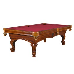 Billiard Table, Pool, York, 8 ft., antique brown, 8 ft., Simonis 760 burgundy
