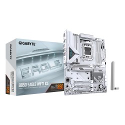 GIGABYTE B850 EAGLE WIFI7 ICE Motherboard - AMD Ryzen 9000 Series CPUs, 8+2+2 Phases Digital VRM, up to 8200MHz DDR5 (OC), 1xPCI