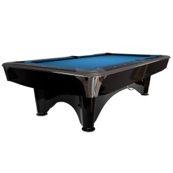 Billiard Table, Pool, Dynamic IV, shining black, 8 ft., Simonis 760 electric blue