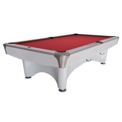 Billiard Table, Pool, Dynamic IV, 9 ft., shining white, Simonis 760 red