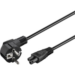 Goobay Power supply cord (CEE/7/7 to mickey), angled 68004 1.8 m, Black