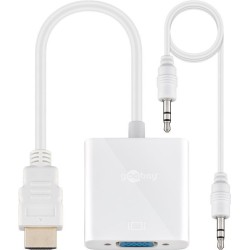 Goobay HDMI/VGA adapter, nickel plated 51758 White, VGA female (15-pin), HDMI male (type A)