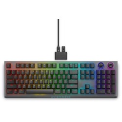 Dell Alienware Tri-Mode AW920K Wireless Gaming Keyboard, RGB LED light, US, Wireless, Dark Side of the Moon, Bluetooth, Numeric 