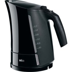 Braun WK 300 Standard kettle, Plastic, Black, 2200 W, 360° rotational base, 1.7 L