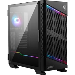 MSI MPG VELOX 100P AIRFLOW Mid Tower Gaming Computer Case 'Black, 3x 120mm Fan + 1x 120mm ARGB Fan, ARGB light strip, USB Type-C
