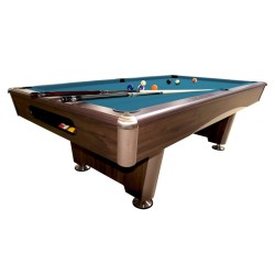 Billiard Table, Pool, Triumph Plus, Brown, 8 ft., Simonis 860 electric blue