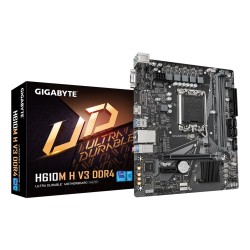 GIGABYTE H610M H V3 DDR4 Motherboard - Supports Intel Core 14th CPUs, 4+1+1 Hybrid Phases Digital VRM, up to 3200MHz DDR4, 1xPCI