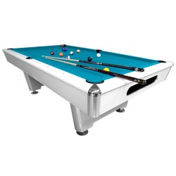 Billiard Table Dynamic Triumph, matt white, Pool, 7 ft., Simonis 860 tournament blue