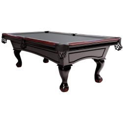 Billiard Table, Pool, Dover, 8 ft., Black, Club Cloth grey