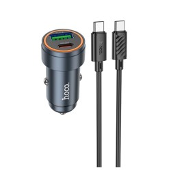 Autolaadija Hoco Z57A 30W USB-C/USB-A + USB-C to USB-C cable 1.0m hall