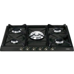 Pliidiplaat Smeg Cortina, 5 x gaas, 70 cm, antratsiit/messing