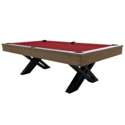 Billiard Table, Pool, X-con, 8 ft., Grey Oak, Simonis 760 red