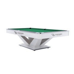 Billiard Table, Pool, Rasson Victory II Plus, White, 8 ft., Simonis 760 yellow green