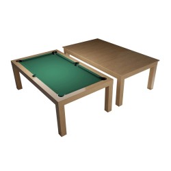 Pool Table / Dining Table, Mozart, 7 ft., oak, Club Cloth yellow green