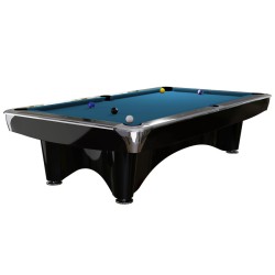 Billiard Table, Pool, Dynamic III, 9 ft., shining black, Simonis 760 electric blue