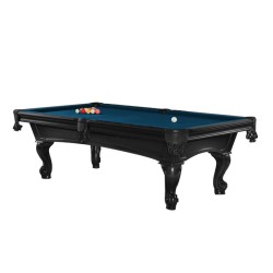 Billiard Table, Pool, Shelton, 8 ft., Black, 8 ft., Simonis 860 royal blue
