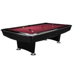 Billiard Table, Pool, Dynamic II, 9 ft., shining black, Simonis 860 burgundy