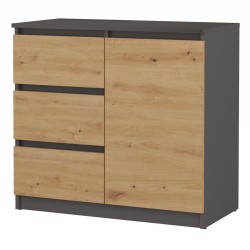 Topeshop 1D3S ANT/ART KPL chest of drawers