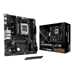 Mainboard|ASROCK|AMD A620|Socket AM5|micro ATX|RAM DDR5-SDRAM|2xSlots|Wi-Fi Yes|Bluetooth Yes|1xNumber of M.2 (M) slots|A620AM-X