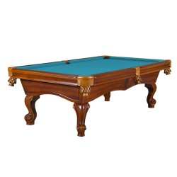 Billiard Table, Pool, York, 8 ft., antique brown, 8 ft., Simonis 860 tournament blue