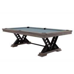 Pool Table / Dining Table, Rasson Vienna, 8 ft., Silver Mist, Simonis 760 powder blue