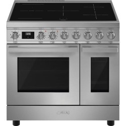 Induktsioonpliit Smeg, Portofino, 5 x induktsioon, 2 x elektriahi, 90 cm, aurupuhastus, rv teras