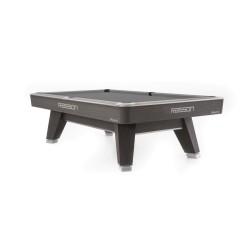 Billiard Table, Pool, Rasson ACURRA (MR-SUNG SERIES), 9 ft., Grey (Sarum Strand), CLUB pocket size, Simonis 860 grey