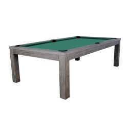 Pool Table / Dining Table, Rasson Penelope II, Silver Mist, incl. table cover, 8 ft., Club Cloth yellow green