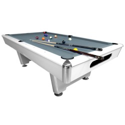 Billiard Table Dynamic Triumph, matt white, Pool, 8 ft., Simonis 860 powder blue