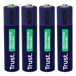 BATTERY RECH. LI-ION AAA/500MAH USB-C 4PACK 25671 TRUST