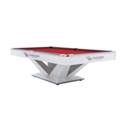 Billiard Table, Pool, Rasson Victory II Plus, White, 9 ft., Simonis 760 red
