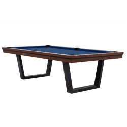 Pool Table / Dining Table, Rasson Madrid, walnut, 8 ft., Simonis 760 royal blue