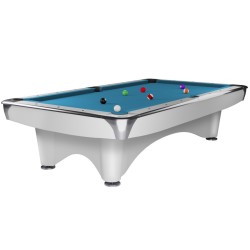 Billiard Table Dynamic III, shining white, Pool, 8 ft., Simonis 760 tournament blue