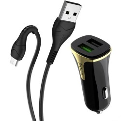 Hoco Z31 Car charger + Micro USB cable 2xUSB QC3.0 18W