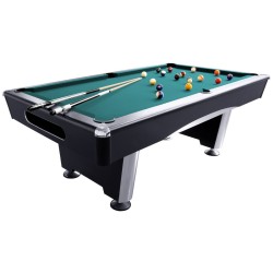 Billiard Table, Pool, Triumph Plus, Black, 7 ft., Simonis 860 blue green