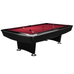 Billiard Table, Pool, Dynamic II, 9 ft., shining black, Simonis 760 red