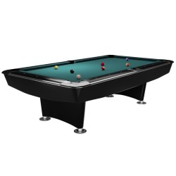 Billiard Table, Pool, Dynamic II, 9 ft., shining black, Simonis 860 blue green