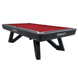 Billiard Table, Pool, Rasson Wolf, 9 ft. (Fuß), schwarz, EPBF pocket size, Simonis 760 red