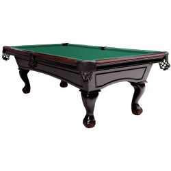 Billiard Table, Pool, Dover, 8 ft., Black, Club Cloth yellow green