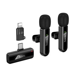 Juhtmevaba mikrofonikomplekt Hoco L20A USB-C/Lightning must