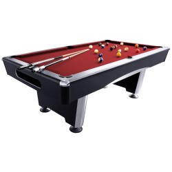 Billiard Table, Pool, Triumph, 8 ft., Black, display piece, Simonis 760 red