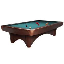 Billiard Table Dynamic III, brown, Pool, 9 ft., Simonis 860 blue green