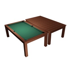 Pool Table / Dining Table, Mozart, 7 ft., mahogany, Club Cloth yellow green