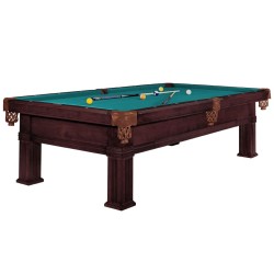 Billiard Table, Pool, Bern, 8 ft., Old Brown, Simonis 860 blue green