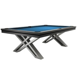 Pool Table / Dining Table, Pierce, 8 ft., Dark Grey, Simonis 860 electric blue