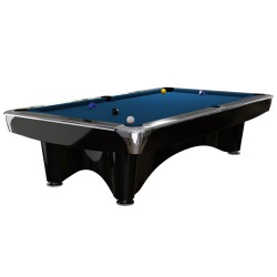 Billiard Table, Pool, Dynamic III, 9 ft., shining black, Simonis 860 royal blue