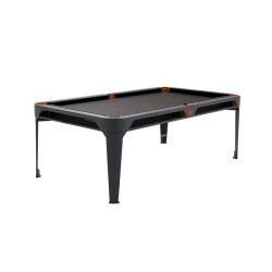 Billiard Table, Pool,Cornilleau Hyphen Outdoor, 7 ft., black, Cloth: Dark Grey, Pockets: Terra Cotta