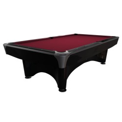 Billiard Table, Pool, Dynamic IV, Shining Black, 8 ft., Simonis 760 burgundy