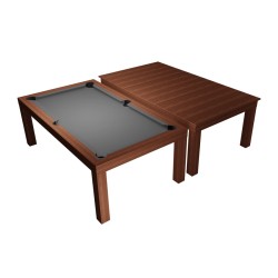 Pool Table / Dining Table, Mozart, 7 ft., mahogany, Club Cloth grey