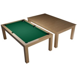 Pool Table / Dining Table, Diner, oak, Pool, 7 ft., Club Cloth yellow green